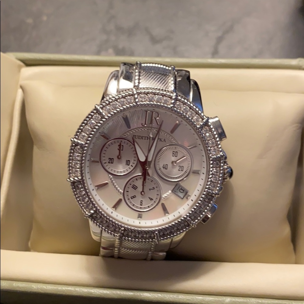 Judith Ripka Silver and Stone watch